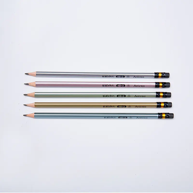 Metallic Paint HB Graphite Pencils with Erasers