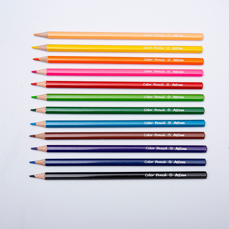 Students Hexagonal Wooden Watercolor Pencils