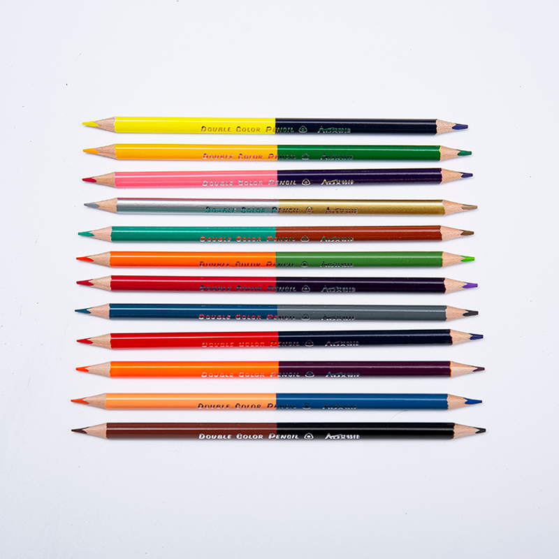 24 Colors Kids Double Ended Wood Color Pencils
