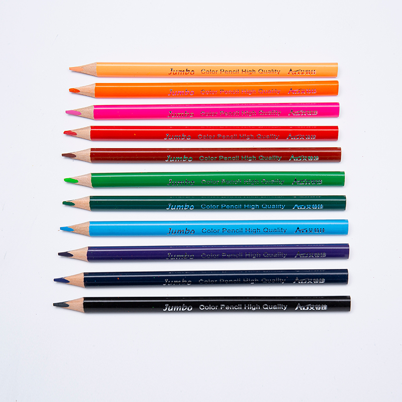 Natural Wood Jumbo Triangular Color Pencils